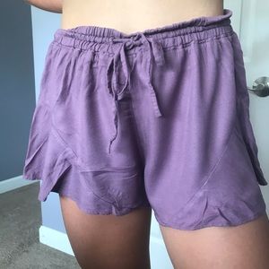 Purple Flowy Shorts
